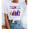 Rainbow Letter Print Casual T-Shirt - Modakawa modakawa