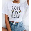 Rainbow Letter Print Casual T-Shirt - Modakawa modakawa